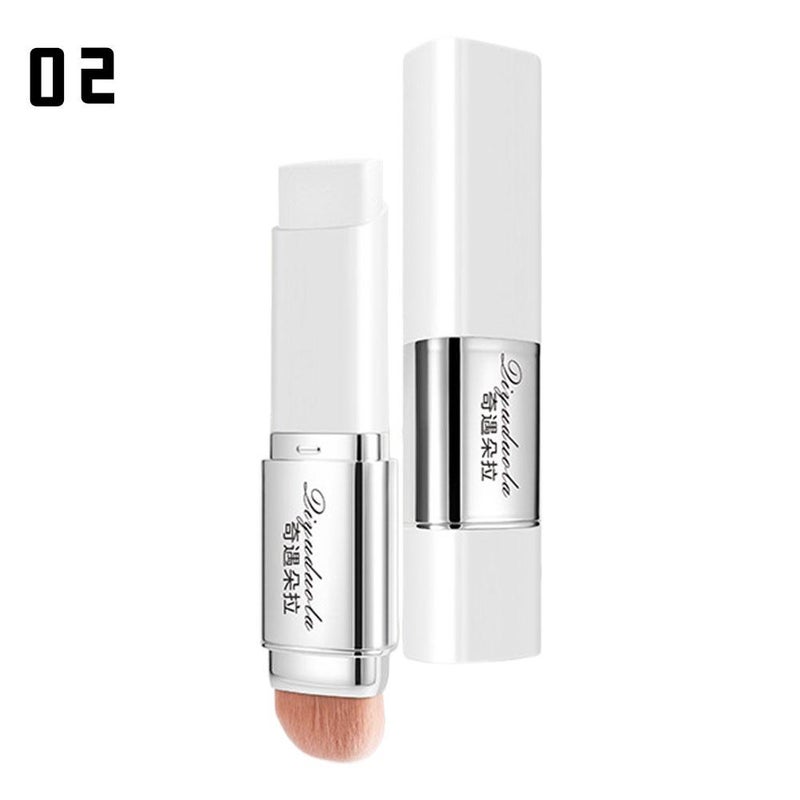 2-in-1 color-changing foundation stick, double-ended with brush, lightweight and adherent foundation, light and moisturizing foundation stick.